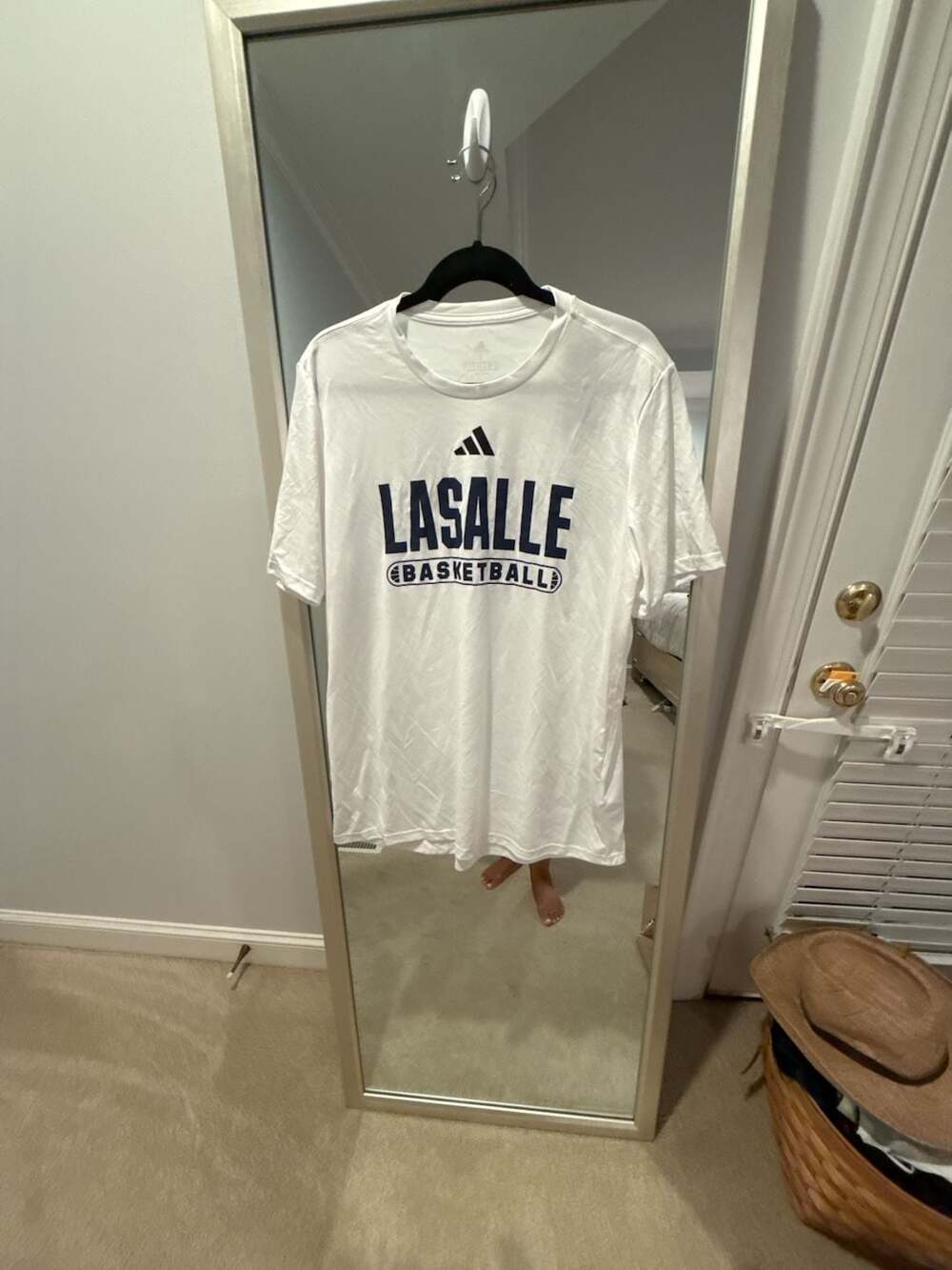 Adidas Lasalle Basketball T-Shirt Size L White